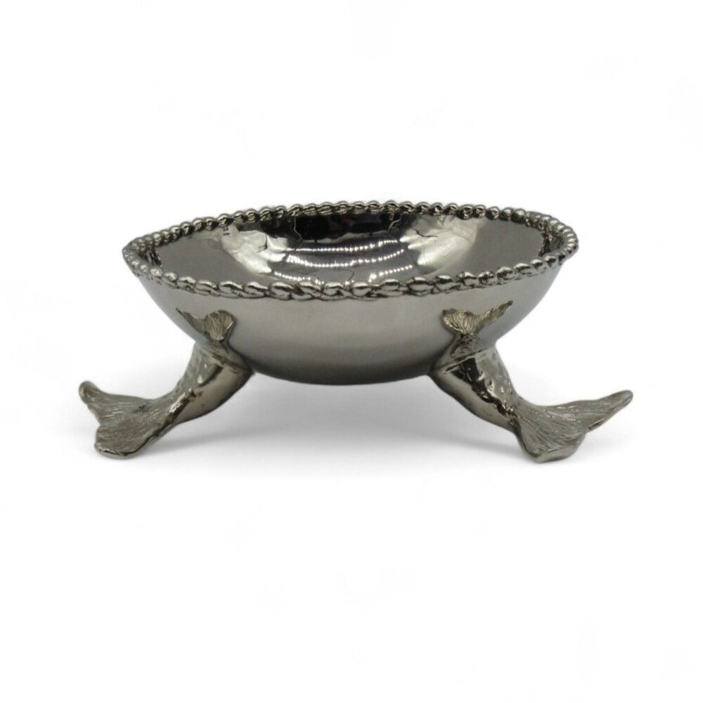 Michael Aram Mermaid Fish Tail Footed Bowl Nickel-plated Stainless Steel
